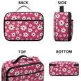 thumbnail image 3 of Daisy Pioneer Flower Pink Pattern Insulated Lunch Bag Teens,Bento School Lunch Bag for Teens for Work,Picnic or Travel 10.6x7.7x4.3 Inches,12 Can Capacity, 3 of 6