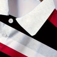 thumbnail image 5 of Fnnxeal Mens Polo Shirts Casual Button Striped Collared Short Sleeve Summer Polo Red Shirts for Men Size XL, 5 of 7