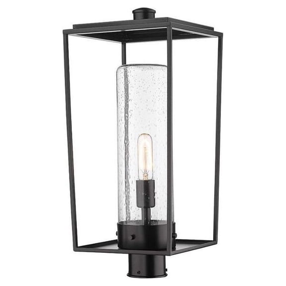 1 Light Outdoor Post Mounted Fixture In Outdoor Style-22.5 Inches Tall And 10 Inches Wide-Black Finish Z-Lite 594Phbr-Bk