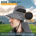 thumbnail image 2 of Orolay Unisex Hat Out door Sun Hat with 53+ UPF Protection Wide Brim Fishing Hat with Neck Flap and Mask Summer Hat for Men and Women,Beige, 2 of 5