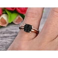 thumbnail image 5 of Shining Bridal Set Cushion Cut Gemstone 1.80 Carat Black Diamond Moissanite Engagement Ring Set Handmade Solid 10k Rose Gold Art Deco, 5 of 5