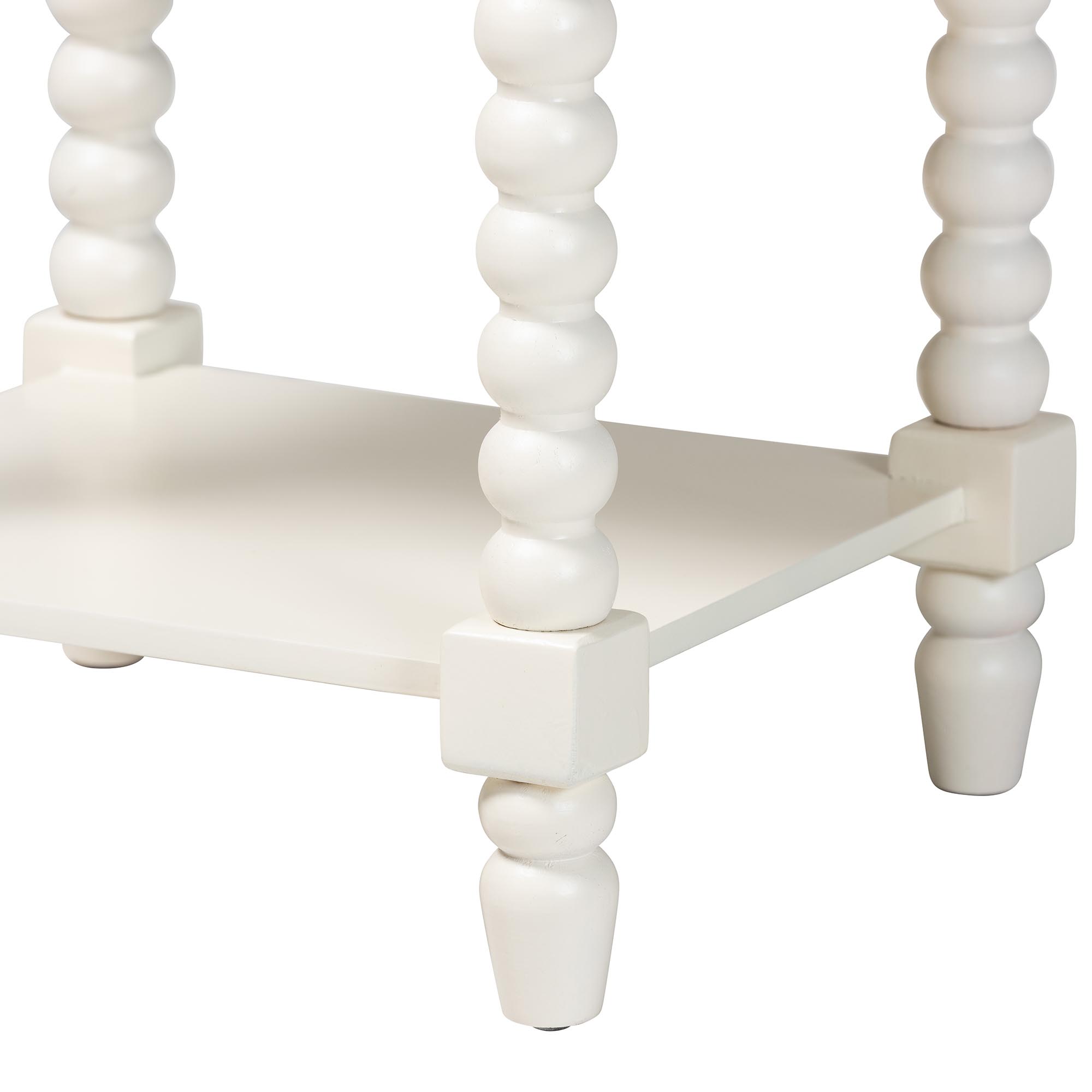 Baxton Studio Raynera Mid-Century End Table, 1-Drawer, White