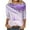 Purple, variant on Women Summer Graphic Shirts 3/4 Sleeve Round Neck Print Pullover Tops Loose Casual Lightweight Tee (S, Pink)