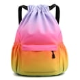 thumbnail image 1 of Mochila con cordón impermeable bolsa de gimnasio para hombres y mujeres ( ) naranja gris, 1 of 6