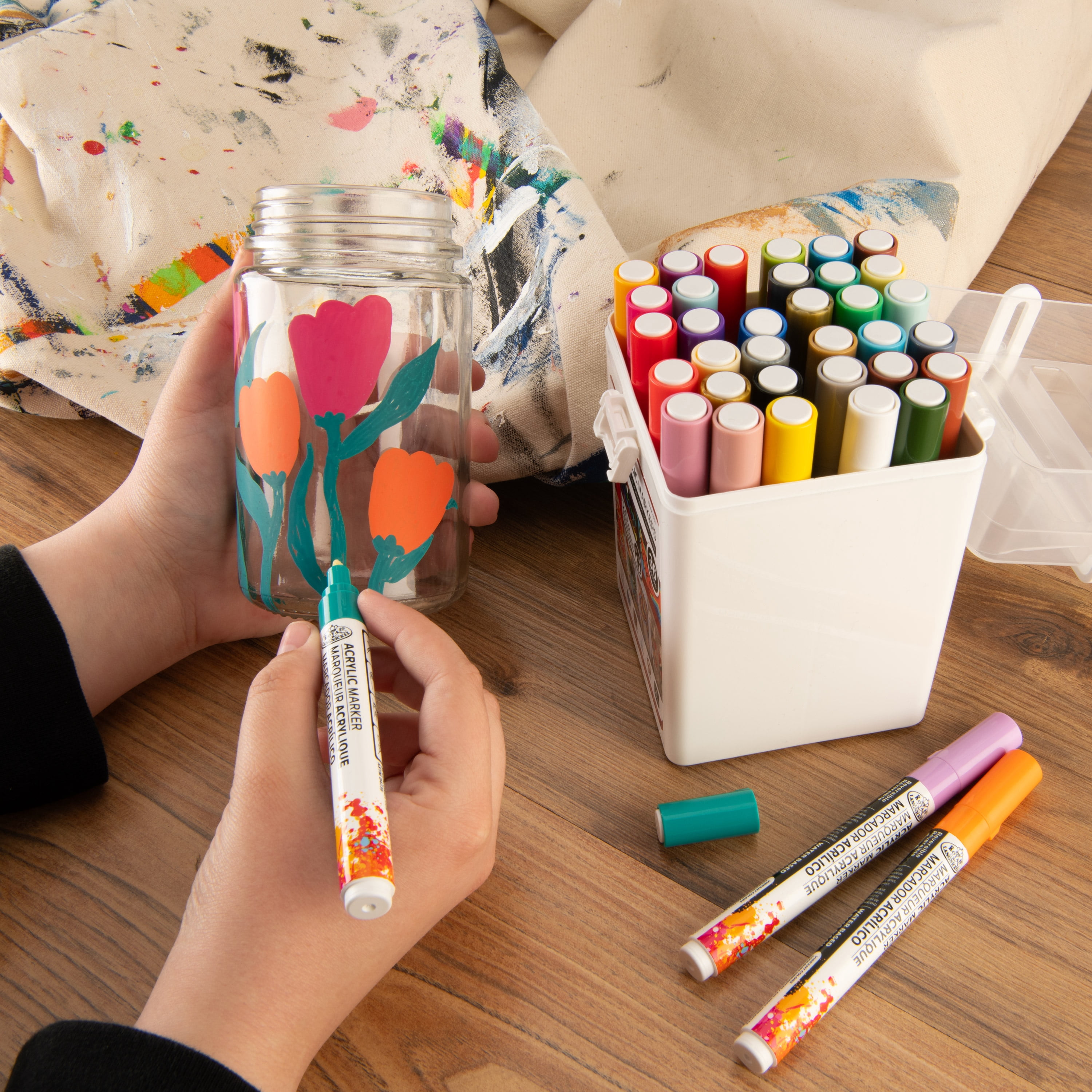 Royal & Langnickel 36 Piece 2.0MM Artist Acrylic Paint Marker Set with Reversible Tips