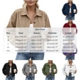 thumbnail image 3 of QIYAGBSA Corduroy Jacket for Women Soft Turn Down Lapel Collar Button Down Long Sleeve Drop Shoulder Fall Casual Outerwear Lightweight (Wine, S), 3 of 9