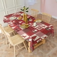 thumbnail image 3 of Red Christmas Patchwork Pattern Rectangle Tablecloth 60"x102",Waterproof Polyester Rectangle Table Cloth, Wipeable Spillproof Polyester Tablecloth for Dining, Camping, Indoor and Outdoor, 3 of 6