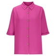 thumbnail image 3 of perfectbot Button Down Shirts for Women Summer Short Sleeve Plus Size Top Blouses Trendy Vacation Outfits S-3XL, 3 of 5