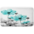 thumbnail image 2 of Teal and Gray Daisy Flower Floral Bath Mat for Bathroom Decor, Elegant Wildflower Design Farmhouse Bathroom Rugs, 15.7X23.6in, 2 of 4