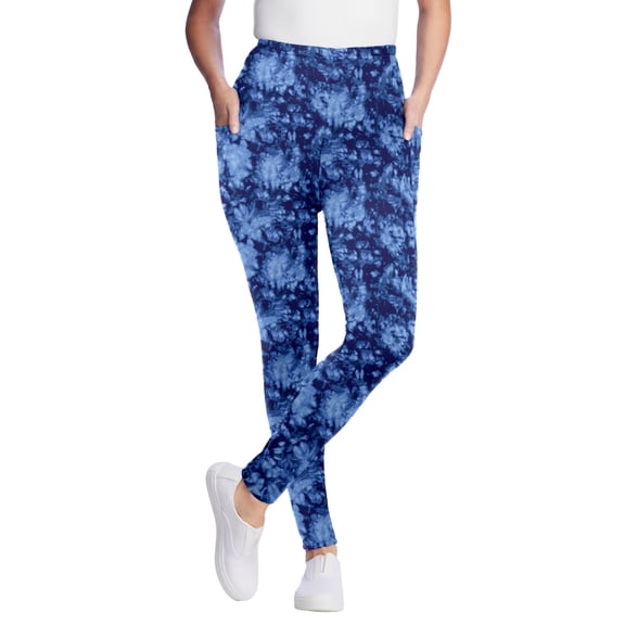 Woman Within Plus Size Tall Stretch Cotton Pocket Legging