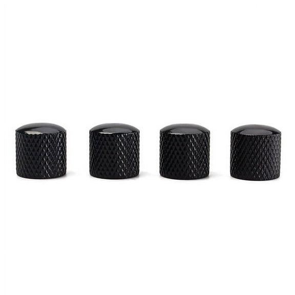 BESTOYARD 4Pcs Guitar Dome Knob Control for Tone Volume Compatible with Most Models Black