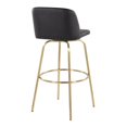 thumbnail image 6 of Toriano 30" Fixed Height Bar Stool, Bar Chairs, Swivel Bar Stools, Bar Stools Set of 2 (Black Faux Leather), 6 of 6
