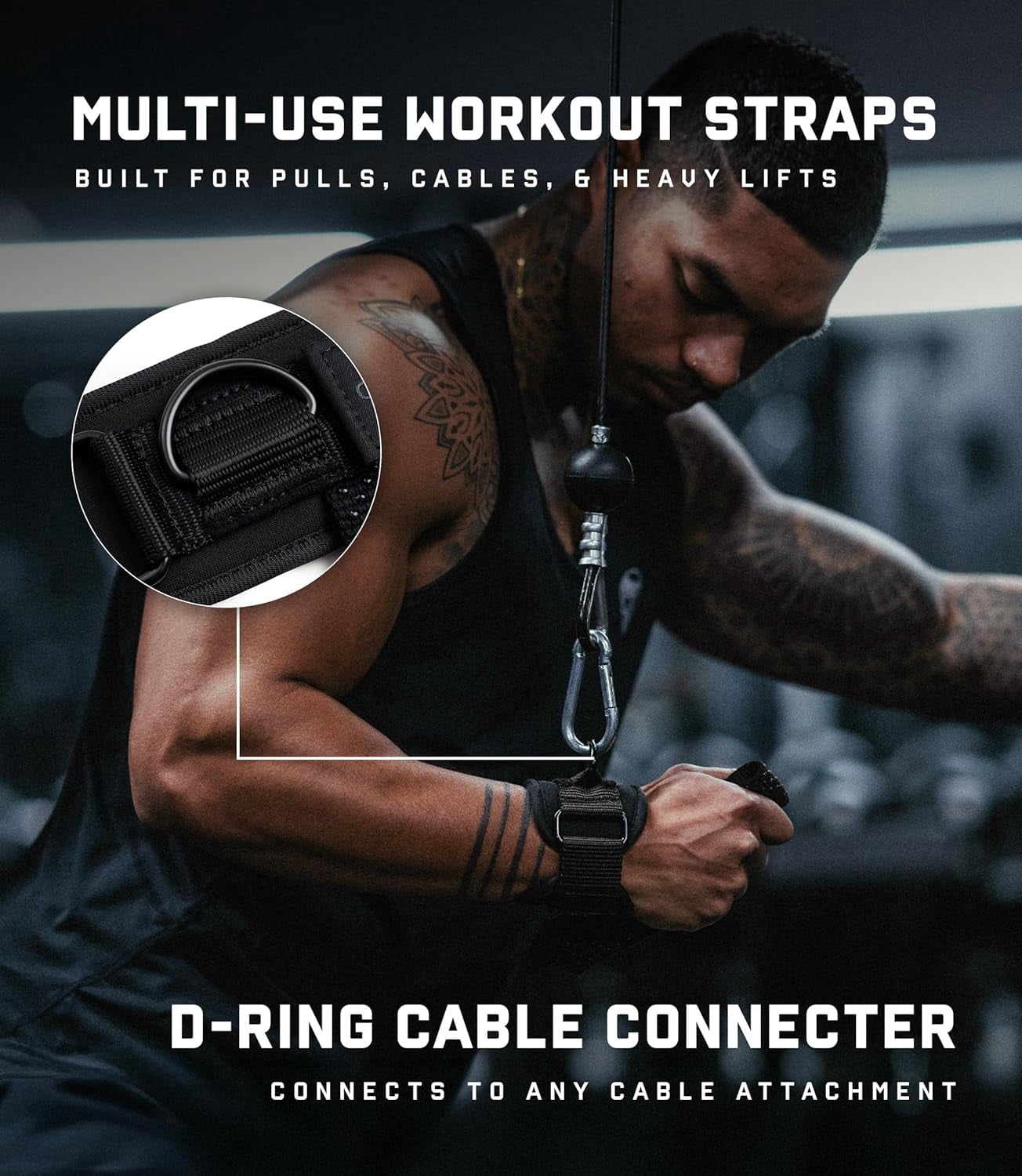 Gymreapers GripLink Lifting Straps – Heavy Duty D-rings Wrists Straps with Anti-Slip Silicone Grip Beads, Cushioned, Adjustable Support for Deadlifts, Powerlifting, Cable Machines and Gym Trainings