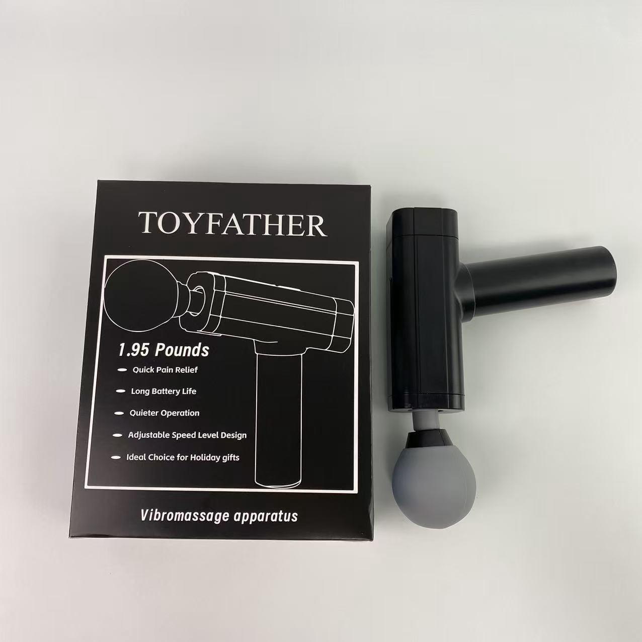 TOYFATHER Vibromassage apparatus, Muscle Therapy Gun for Athletes, Deep Tissue Percussion Body Muscle Massager with 30 Adjustable Speeds, 6 Types of Massage Heads