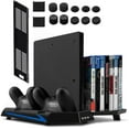 thumbnail image 1 of Ps4 / Ps4 Slim Vertical Stand With Built-In Fan, Dual Controller Charging Station, 14 Slots For Game Cases And 3-Port Usb Hub For All Your Ps4 / Ps4 Slim, 1 of 7