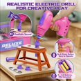 thumbnail image 2 of Juego de herramientas para niños Lehoo Castle Electric Drill Pink para 3-5 años, 2 of 7