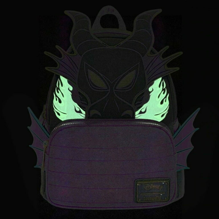 Loungefly Maleficent Dragon Mini Backpack Glow in the Dark Flames