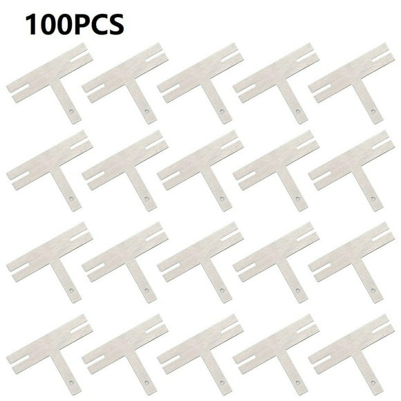 BAMILL 100Pcs T Type Nickel Plated Steel Strap Strip Sheets for Battery Pack Weld Spot