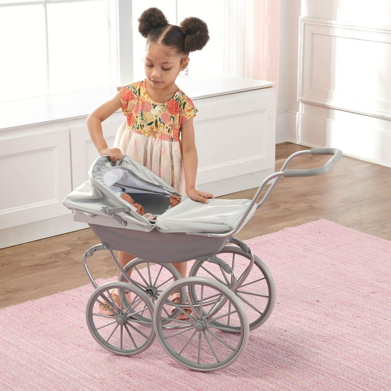 Badger Basket London Doll Pram fits American Girl dolls Gray