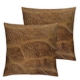 thumbnail image 2 of Nawypu Brown Leather Print Throw Pillow Cover, Western Southwestern Decorative Faux Cowhide Cowskin Cushion Case, Rustic Farmhouse Soft Pillowcase(Not Real Cowhide Not Faux Fur),Set of 2, 2 of 6