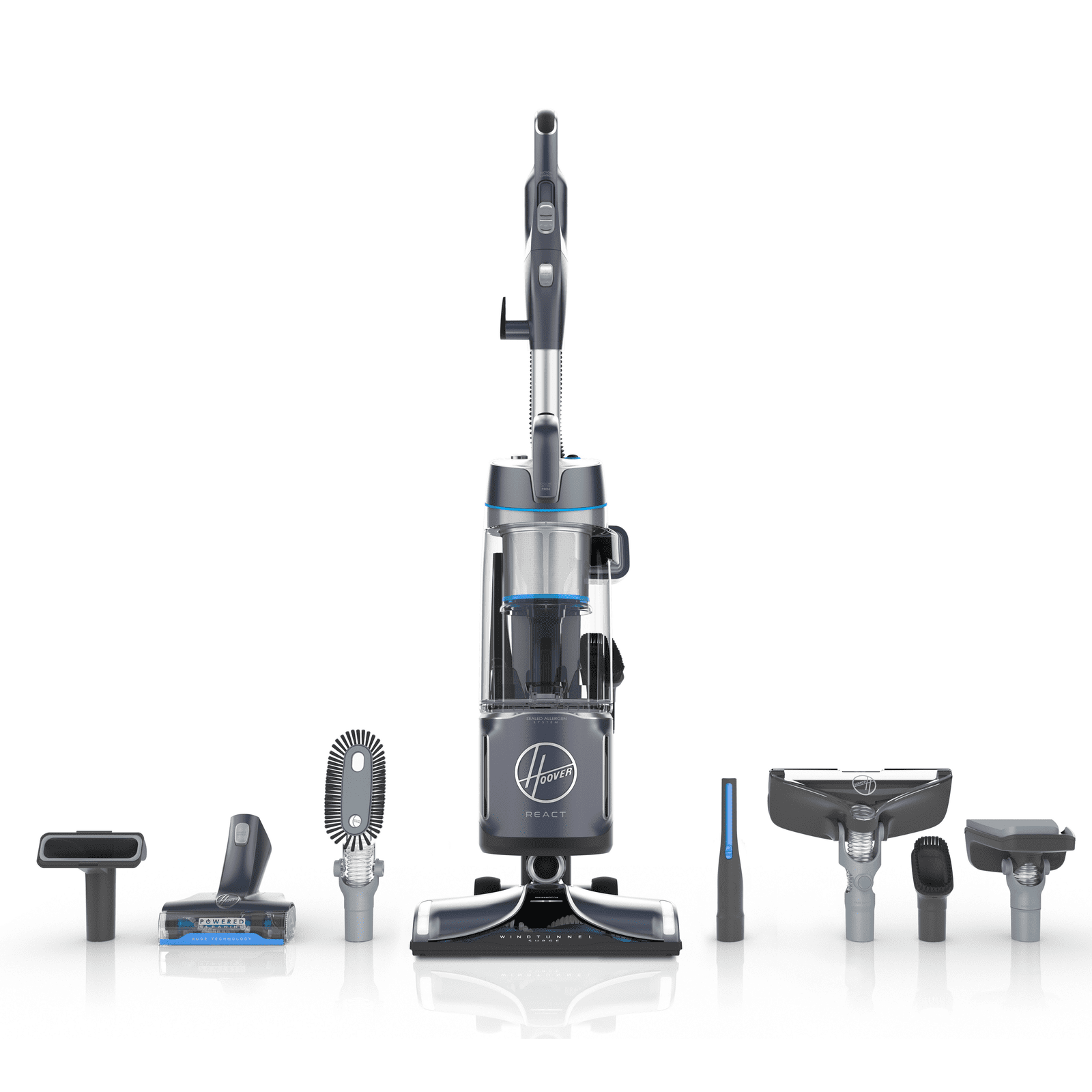 Hoover React Powered Reach Premier Canister and Upright Bagless Vacuum