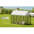 thumbnail image 5 of Pet Playpen Large Dog Kennel Outdoor Pet Pens Dogs Run Enclosure Animal Hutch Metal Coop Fence with Roof Cover. 7.94'L x 4.13'W x 5.95'H.,Dog Crate, 5 of 10