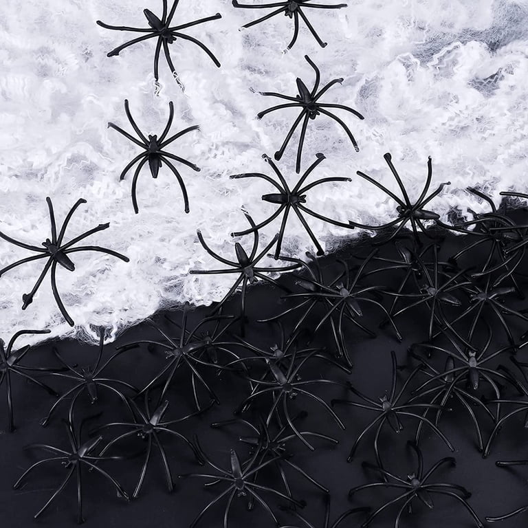 JOVITEC 500-Pack Halloween Plastic Spiders - 1.8 Inch Black Fake Spiders For Decor & Pranks