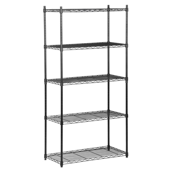 ZENSTYLE Adjustable Shelf 5 Tier Storage Shelf Wire Rack for Kitchen Home Office Black