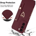 thumbnail image 6 of for Galaxy S22 Plus Case with Phone Stand Holder Cute Love Hearts Slim Protective Camera Protection Cover with Wrist Strap for Women Girls for Galaxy S22+ Plus 6.6"-Wine Red, 6 of 13