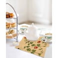 thumbnail image 4 of Ladybugs Eucalyptus Kitchen Dish Towels for Drying Dishes Set of 4, Spring Botanical Leaves Yellow Waffle Weave Microfiber Hand Tea Bathroom Towels Quick Dry & Absorbent Towel 12x12, 4 of 7
