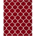 thumbnail image 3 of SAFAVIEH Hudson Arline Geometric Shag Area Rug, Red/Ivory, 8' x 10', 3 of 7