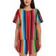 thumbnail image 1 of Fotbe Mexican Serape Blanket Stripes Conjunto de Pijama Estampado para Mujer, 2 Piezas, Ropa de Dormir con Camiseta de Manga Corta y Shorts Suaves-Large, 1 of 6