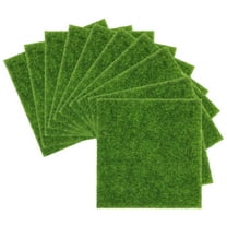 WORGEOUS 10pcs Artificial Grass Faux Grass Tile Fake Moss Green Grass Mat Miniature Lawn Fake Grass Turf