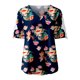 thumbnail image 4 of Gibobby Blusas De Manga Larga Para Mujer Las mujeres ahuecan hacia fuera la de impresión de manga corta con cuello en V camiseta blusa Tops（Azul marino， XXL), 4 of 4