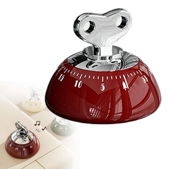 Magnetic Mechanical Kitchen Timer with 60 Minute Countdown, Visual Kitchen Timer for Cooking, Chef Cooking Timers Clock with Loud Alarm, Magnetic Back Without Batteries for Desk Kitchens Study