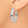 thumbnail image 3 of 14k White Gold 5.75mm Polished Oval Hoop Earrings, 3 of 4