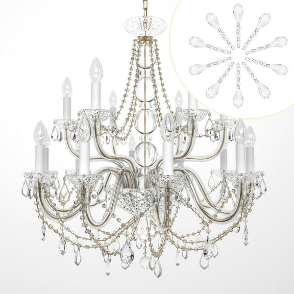 SOPOTUTU Crystal Pendant Transparent Plastic for Home Decor Creative Shiny DIY Chandelier 20Pcs