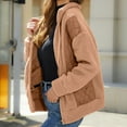 thumbnail image 6 of Black*Friday Chaoheng Jackets for Women Women's Zip Up Fleece Jacket with Shearling Accent,Casual Plush Fall Winter Coat, 6 of 8