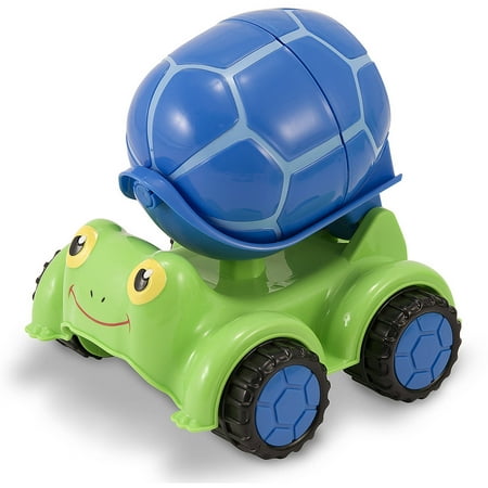 Melissa and Doug Sunny Patch Scootin' Turtle Cement Mixer Vehicle Toy