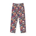 thumbnail image 2 of Vsdgher colorful Skull rose Print Mens Pajama Pants Sleep & Lounge Pants, PJ Bottoms With elastic waistb and Pockets, 2 of 5