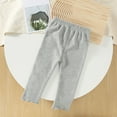 thumbnail image 5 of Swuxness Girls Fleece Leggings, Winter Long Pants for Girls, Toddler Solid Color Elastic Waistband Comfortable Soft Breathable Pants for Infants Gray, 18-24 Months, 5 of 5