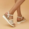thumbnail image 4 of HAOTAGS Womens's Casual Walking Sandals Fish Mouth Platform Summer Wedge Sandals Gold Size 7.5, 4 of 5