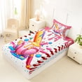 thumbnail image 4 of Erosebridal Cartoon Baseball Popsicle Twin Sheet Sets 3pcs For Boys Girls,Kids Teens Green Dessert Cream Bedding,Pink Red, 4 of 5