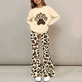 thumbnail image 7 of Cethrio Girls Graphic Outfit Sets, Spring Fall Long Sleeve 2 PC Casual Girls' Clothing Sets Beige Size 5-6 T, 7 of 7
