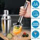 thumbnail image 5 of Juego de Coctelera de 5 Piezas, Colador, Jigger, Cuchara Mezcladora en T, Juego de Barman, Juego de Barra de Acero Inoxidable, 5 of 5