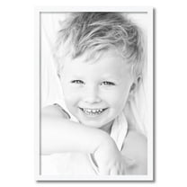 ArtToFrames 20" x 30" Satin White Picture Frame, 20x30 inch White Wood Poster Frame (WOM-4655)