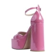 thumbnail image 4 of Sandalia Mujer Kipon Vestir Charol Tacon Ancho Plataforma rosa 25, 4 of 6
