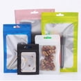 thumbnail image 2 of Bolsa de almacenamiento Ziplock plana translúcida de 100 Uds. Bolsa de plástico con cierre de cremallera de papel de aluminio frontal transparente bolsas de almacenamiento bolsas de embalaje, 2 of 5