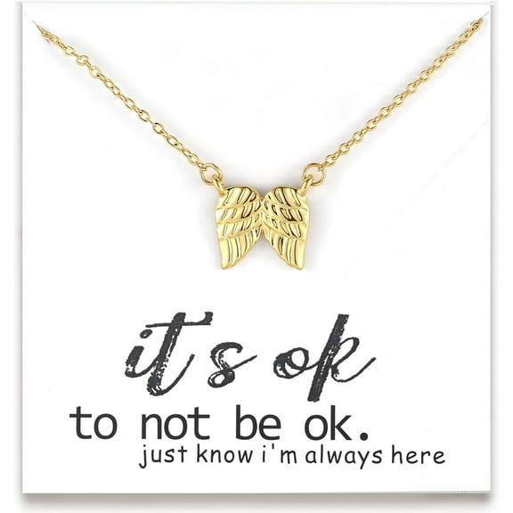Angel Wings Memorial Necklace Sympathy Gifts for Loss of Loved One Bereavement Gift Memorial Gifts for Loss of Dad Mom