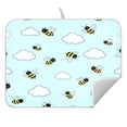 thumbnail image 3 of Bee Cloud Pattern Drying Dish Mat Quick Drying Absorbent Soft Durable for Kitchen 16" x 18", 3 of 10